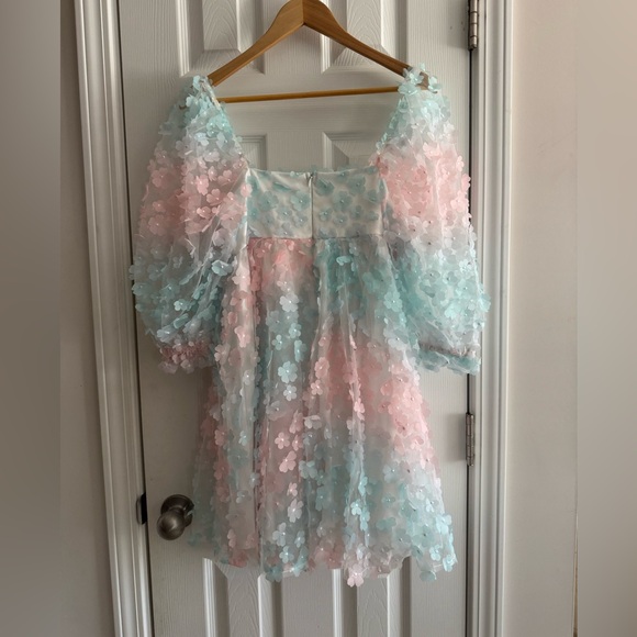 Storia Pink and Blue Floral dress - Picture 6 of 12